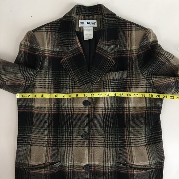 VTG White Stag Blazer Jacket Plaid Wool Blend - Picture 9 of 11
